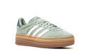 Adidas Gazelle Bold Silver Green White Adidas Gazelle