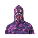 Bluza BAPE ABC Color Camo Shark Full Zip Hoodie Purple BAPE Bluza