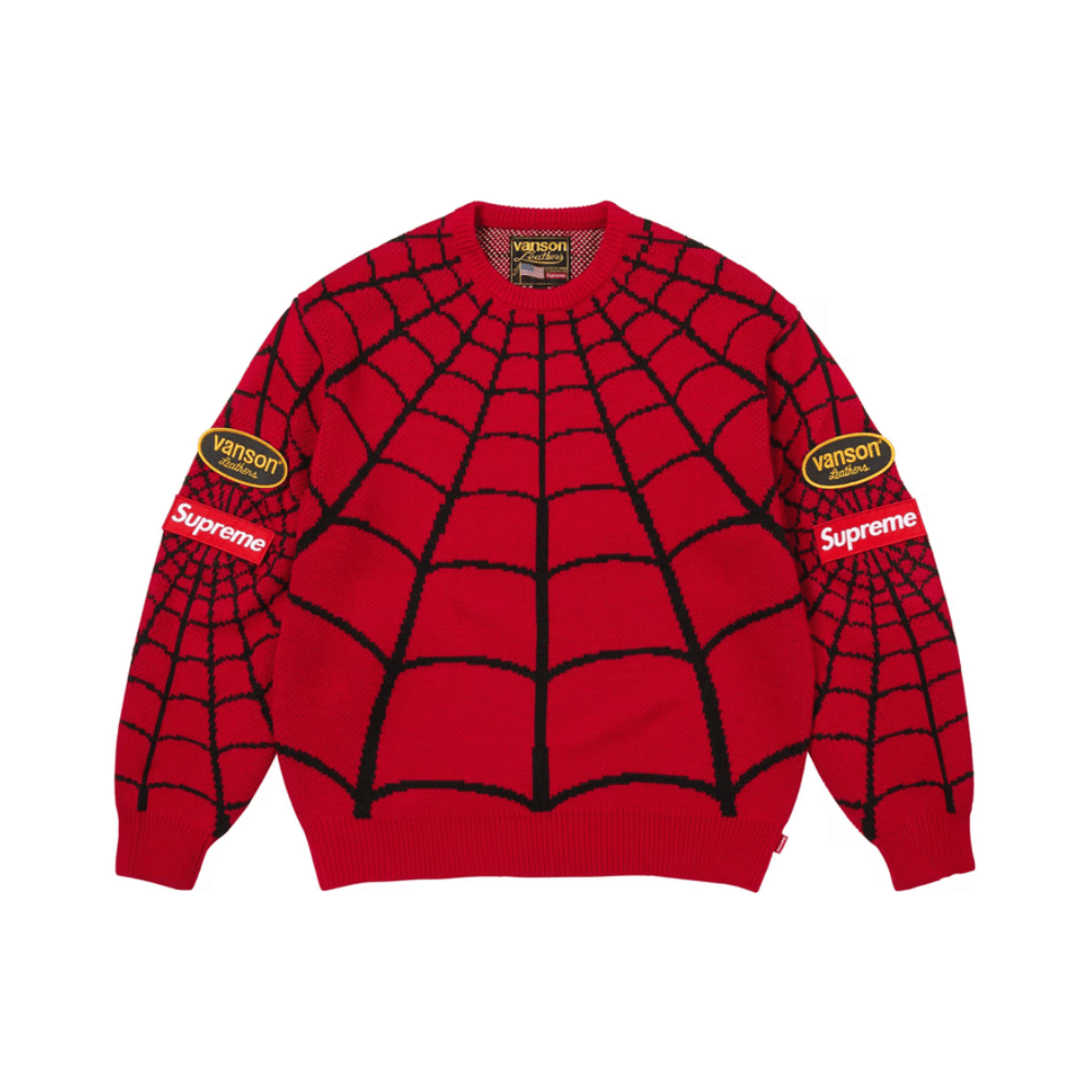 Bluza Supreme Vanson Leathers Spider-Man Sweater Red – Street-Zone
