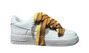 Nike Air Force 1 White Lanvin Rope – białe AF1 z szerokimi kolorowymi sznurówkami Lanvin. High-fashion custom look i 100% oryginał. Street-Zone.pl.