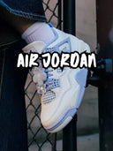 Kultowe sneakersy Air Jordan – różne modele, w tym klasyczne Air Jordan 1 High i Air Jordan 4 Retro, prezentowane w stylizacji streetwear