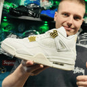 biało złoty but air jordan 4 metallic gold w rzeczywistości