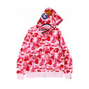 BAPE ABC Camo Shark PONR Full Zip Hoodie Pink