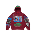 Bluza Supreme Warriors Applique Zip Up Hooded Sweatshirt Red