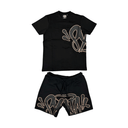 Set Syna World T-Shirt & Shorts Logo Set - Black / Rose Gold