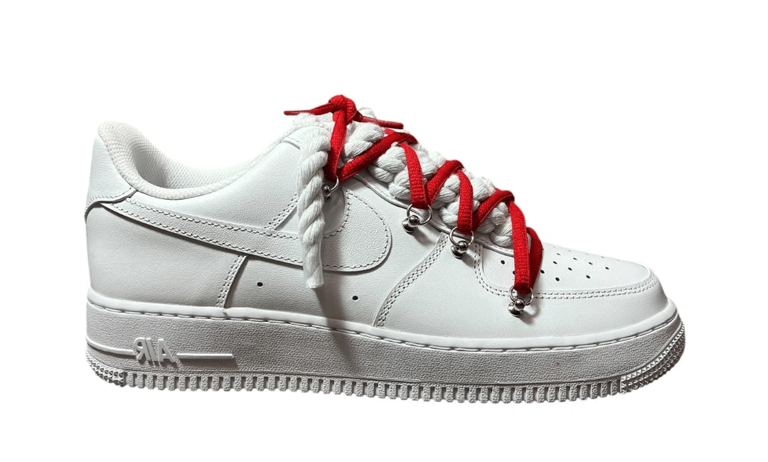 Nike Air force 1 Double Rope Laces White/Red – Rope Laces Custom ...