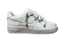 Nike Air Force 1 Double Rope Laces White – białe AF1 custom z podwójnym sznurowaniem rope. Total white look, minimalistyczny styl i 100% oryginał. Street-Zone.pl.