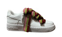 Nike Air Force 1 White Lanvin Rope Red Green – białe AF1 z kolorowymi sznurówkami Lanvin w czerwieni, zieleni i czerni. Customowy styl, 100% oryginał. Street-Zone.pl.
