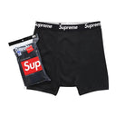 Bokserki Supreme Hanes black– opakowanie, widok z góry