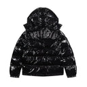 Kurtka Zimowa Trapstar Irongate Hooded Puffer Jacket – Shiny Black TRAPSTAR Kurtki i bezrękawniki